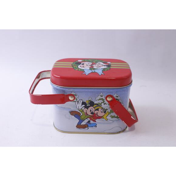 Mickey Mouse & Friends, Christmas Tin, Lunch Box, Two Handles, Classic, Disney, - Picture 1 of 4